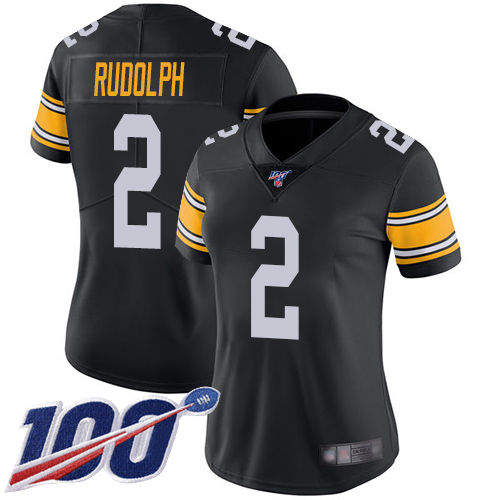 Women Pittsburgh Steelers Football 2 Limited Black Mason Rudolph Alternate 100th Season Vapor Untouchable Nike NFL Jersey